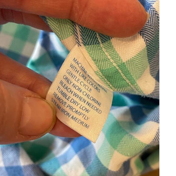 SOUTHERN TIDE Classic Fit Blue/Green Plaid Button Down Shirt Men's size L - Picture 8 of 10